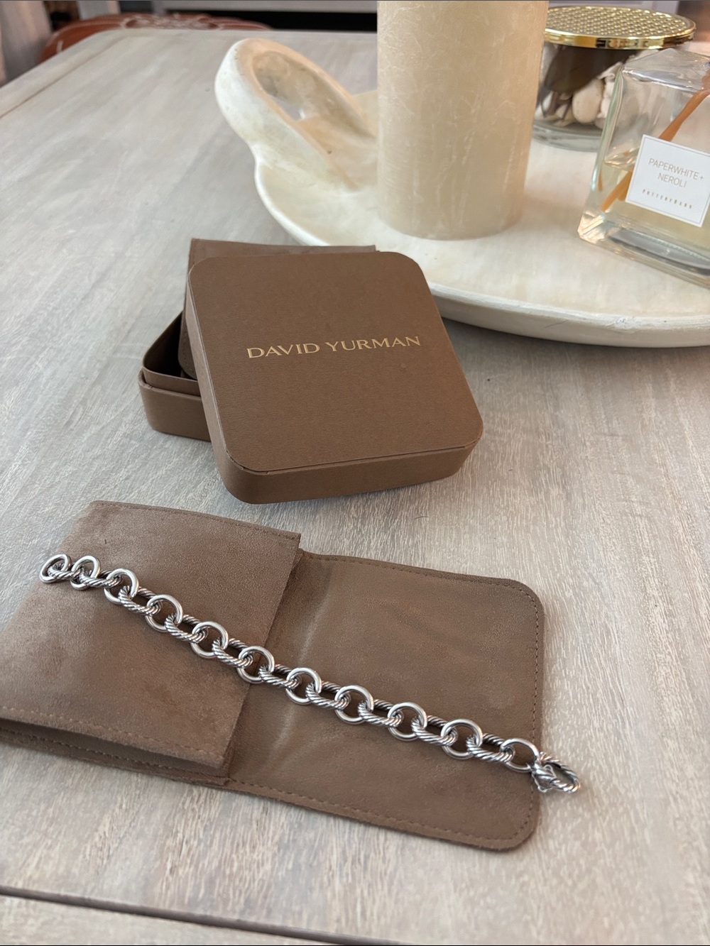 David Yurman Silver Oval Link Chain Bracelet